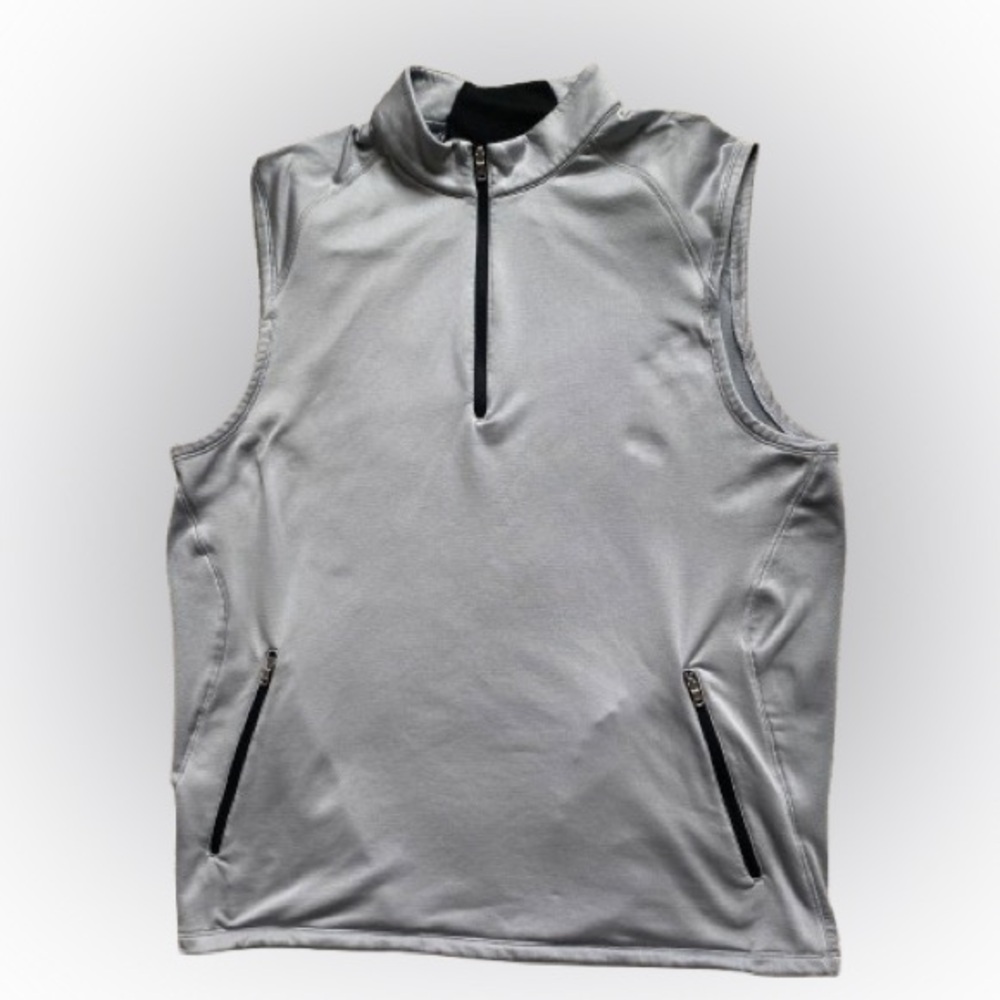 Men’s Adidas ClimaHeat Quarter Zip Gray Golf Vest